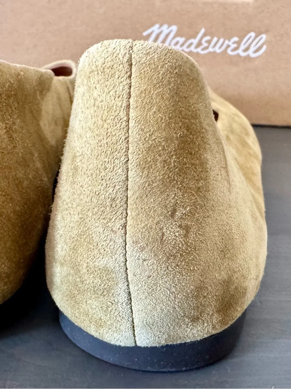 Madewell Olive Suede Square-Toe Ballet Flats size 7.5 New with box